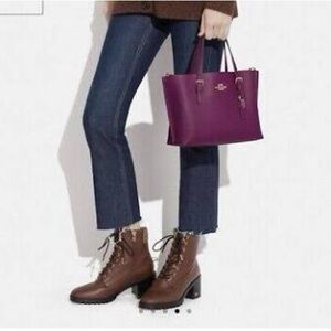 Coach Mollie Purple Leather Tote Bag